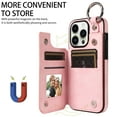 thumbnail image 2 of Dteck Case for iPhone 15 Pro Max,Magnetic Clasp Luxury PU Leather Card Slots Stand Durable Shockproof Case Back Wallet Flip Cover with Ring Buckle Cover,Rosegold, 2 of 10