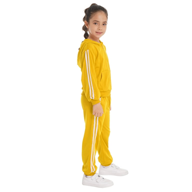 MSemis Kids Boys 2 Piece Tracksuit Jogger Sets Full Zip Hoodies Outfits  Yellow 12-18 Months 