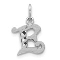 thumbnail image 1 of 14k White Gold Diamond-cut Initial E Charm, 1 of 2