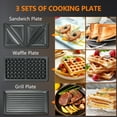 thumbnail image 5 of 3 in 1 Sandwich Maker & Waffle Maker, 750W Panini Press with Removable Non-Stick Plate Easy to Clean, Grilled Cheese Maker for Home Kitchen Breakfast, 5 of 7