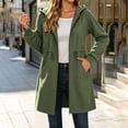thumbnail image 6 of VSSSJ Women's Zip Up Long Hoodie Jacket Fall Casual Long Sleeve Adjustable Drawstring Waist Hooded Sweatshirt Outerwear with Pockets Army Green M, 6 of 7