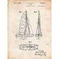 thumbnail image 2 of Borders, Cole 12x14 Black Ornate Wood Framed with Double Matting Museum Art Print Titled - PP216-Vintage Parchment Schlumpf Sailboat Patent Poster, 2 of 4