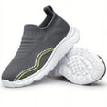 thumbnail image 4 of FNNMNNR Boys Mid-Top Striped Socks Shoes - Lightweight  Breathable  Pull-On Design for Comfortable Walking - Perfect for Spring and Summer  All-Season Wear, 4 of 7