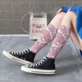 thumbnail image 3 of Knee High Socks for Men and Women, Pink Paisley Althletic Compression Socks, Support Long Tube Socks for Outdoor Sport, Calf Socks, High Stockings for Women Men, 3 of 7