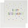 Happy Retirement colorful rainbow text celebrating retiring from work 12 Greeting Cards with envelopes gc-202096-2