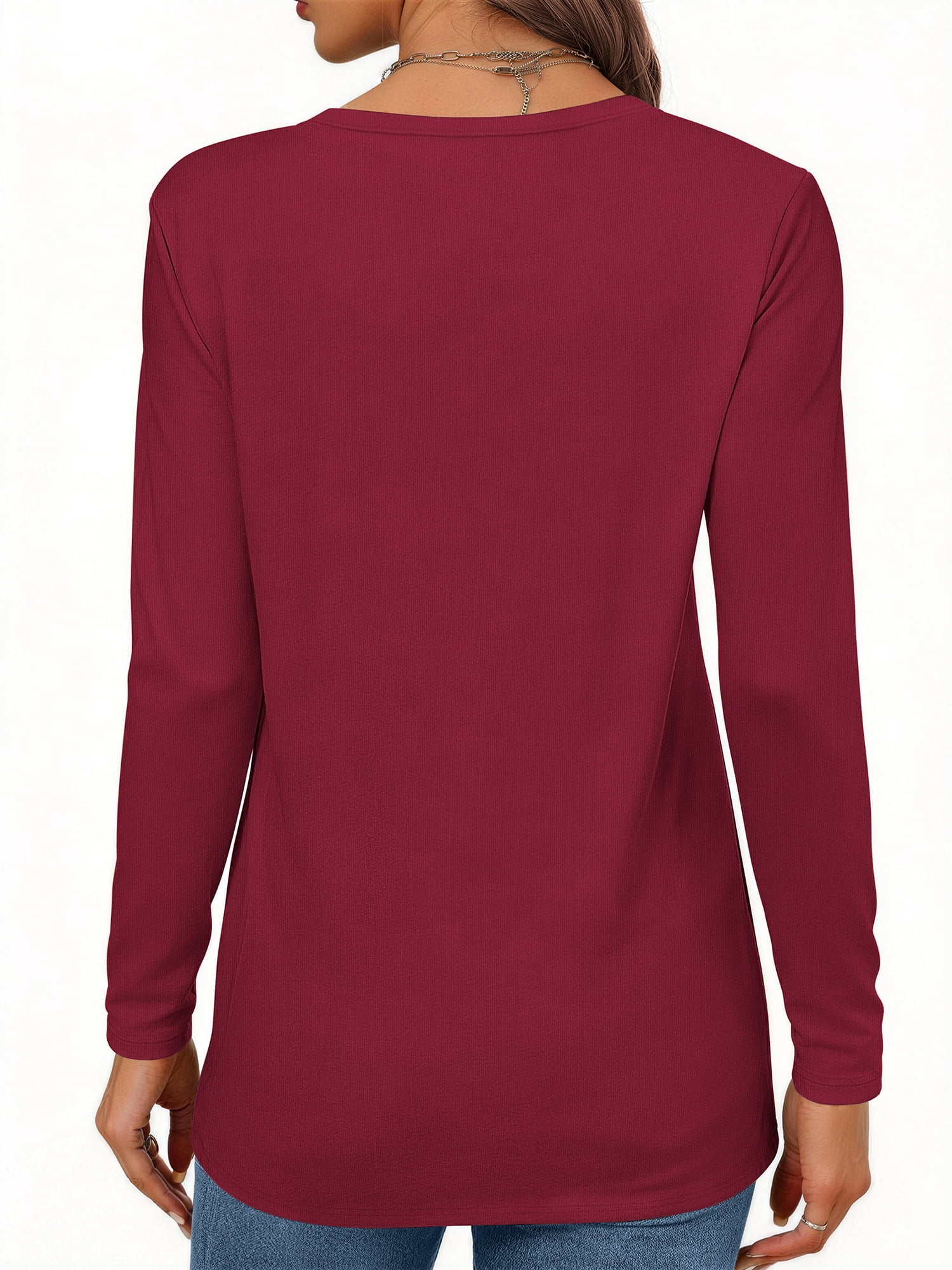 MOSHU 3 Pack T Shirts for Women Crew Neck Long Sleeve Womens shirts Casual Loose Fit Fall Tops