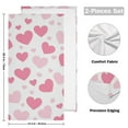 thumbnail image 2 of Pinkish Hearts Valentine Love Hand Towel Absorbent Bath Towels for Bathroom Sports Gym 28" x 14" Set of 2, 2 of 8
