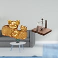thumbnail image 2 of Figura decorativa de escritorio con forma de animal, soporte para papel higiénico y servilletero, fabricada en resina y madera de nogal. Ideal para la, 2 of 8