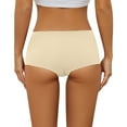 thumbnail image 4 of ibuvkizy Womens Underwear,Panties for Women Soft Stretchy Briefs,Women's Solid Color Mid Waist Comfortable and Breathable Flat Foot Underwear, 4 of 4