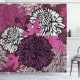 thumbnail image 1 of Ambesonne Dahlia Shower Curtain, Large Floral Petals Bud, 69"Wx75"L, Pale Pink Eggplant White, 1 of 3