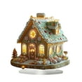thumbnail image 2 of Virelaxpo Gingerbread House Christmas Desktop Decoration Standing Sign for Festive Arrangements - Acrylic 2D Ornament for Home Decor, 2 of 6