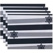 Simply Daisy 18" x 14" Star Stripes Stripe Print Placemats, Set of 4