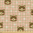 thumbnail image 2 of Ambesonne Pastel Cartoon Fabric by the Yard Upholstery, Smiling Bears Hearts, 10 Yards, Blush Brown and Peach, 2 of 5