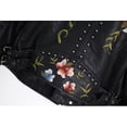 thumbnail image 3 of DoYBSelf Women Floral Print Embroidery Turndown Collar Pu Biker Leather Jacket, 3 of 5