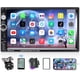 thumbnail image 1 of CAMECHO 7" Doble Din Car Stereo Audio Bluetooth Reproductor MP5 USB FM Radio Multimedia + 4 LED Mini Cámara de Respaldo con Volante Soporte Remoto Sincronización de Teléfono Móvil (Usado en Android/iO, 1 of 5