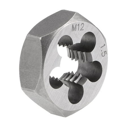 Uxcell M12 x 1.5 Carbon Steel Metric Hexagon Taper Pipe Hex Rethreading Die