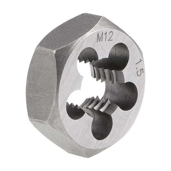 Uxcell M12 x 1.5 Carbon Steel Metric Hexagon Taper Pipe Hex Rethreading Die