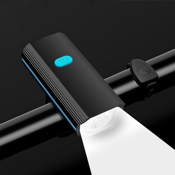 Faro delantero con claxon - Luz LED de bici de 250 lúmenes, recargable USB, impermeable IPX5, roja o azul