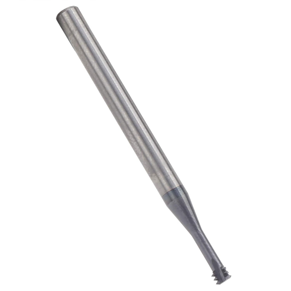 Thread Milling Cutter 3 Tooth Metric 60° Tungsten Steel CNC M4x0.7xD4x50 Cutting Tools, Helical Flute Thread Mills