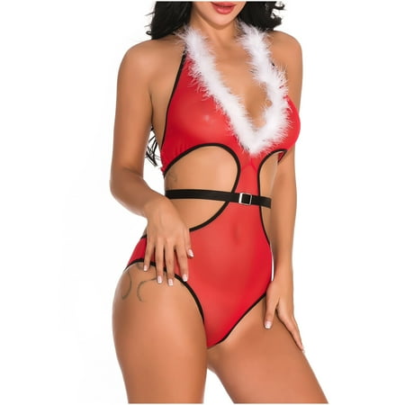 

Mujer Conjunto de Lencería Sexy Bodysuit Nachtwäsche mit V-Ausschnitt Satin-Nachtwäsche Bra and Panty Lingerie Set Push Up Bra and Panty 2 Piece Lingerie Set Strappy Gothic Bodysuit with