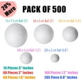 thumbnail image 2 of 500 Pack Ultimate Foam Balls Set – Large, Medium, Small Foam Balls -Craft Balls- Craft Foam Balls for School Projects, Planet Building -500 Bulk Foam Balls, 5 Sizes .8’’, 1.2’’, 1.6’’, 2’’, 3" Inches, 2 of 9
