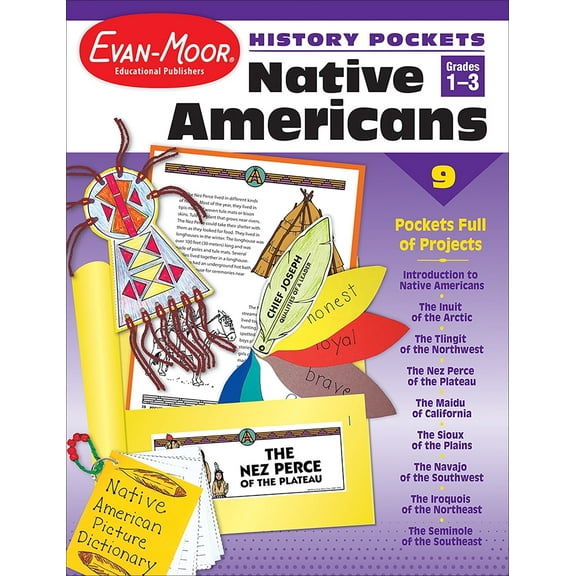 Evan-Moor History Pockets: Native Americans, Grade 1 - 3 Teacher Resource