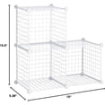 WBTER 3 Piece Storage Wire Stackable Cube Set Easy Assemble White for ...