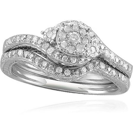 Forever Bride 1/3 Carat T.W. Diamond Sterling Silver Bridal Set