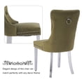 thumbnail image 5 of MIKIBAMA High-End Tufted Velvet Dining Chair Set of 4, Solid Wood with Chrome Stainless Steel Legs and Nailhead Trim, Olive Green Chrome, 5 of 9