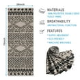 thumbnail image 2 of Boho Black and White Ethnic Pattern Hot Yoga Mat Towel Non Slip for Hot Yoga - Quick-Drying Yoga Mat Cover with 4 Corner Pockets with Travel Bag - Hot Yoga Towel Non Slip 70"x26", 2 of 6