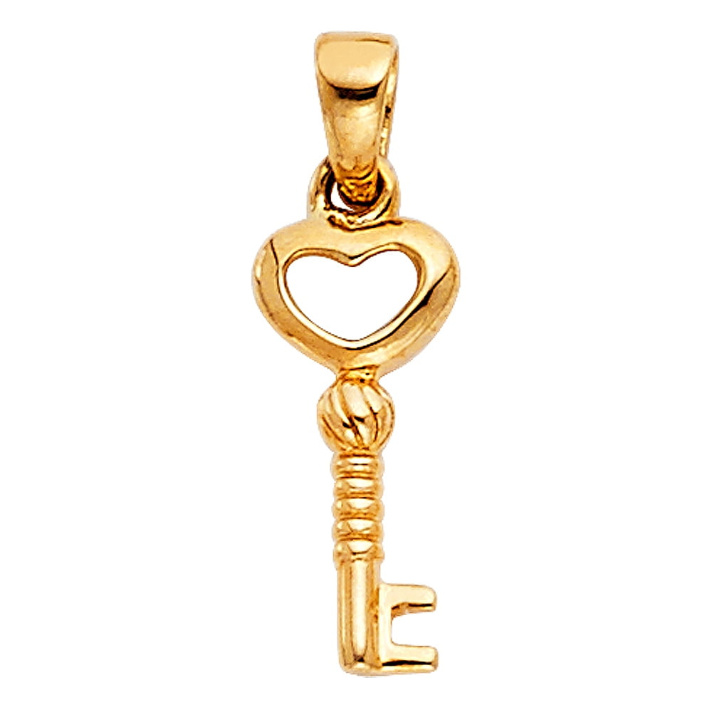 14k Yellow Gold Small Key Pendant Necklace 5x15mm Jewelry Gifts for