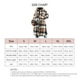 thumbnail image 7 of Women Long Flannel Plaid Shirts Side Split Long Sleeve Lapel Button Down Jacket for Women Girls Khaki M, 7 of 7