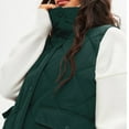 thumbnail image 5 of Lovskoo Womens Winter Coats Quilted Jacket Warm Clothes Plus Size Lapel Cotton Padded Coat Long Sleeve Jacket Green, 5 of 6