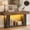 Gray and Brown, variant on Homieasy 63" Farmhouse Console Table - Natural Oak, with Outlets, LED Lights & 2-Tier Storage, Unique Geometric Pattern Sofa Table for Living Room, Hallway, Foyer