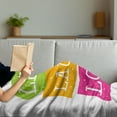 thumbnail image 3 of Live Laugh Love Soft Flannel Fleece Blanket, Lifestyle Message in Vibrant Tones Joyful Life Philosophy Wise Words Design, Cozy Plush for Indoor and Outdoor Use, 50" x 70", Multicolor, by Ambesonne, 3 of 5