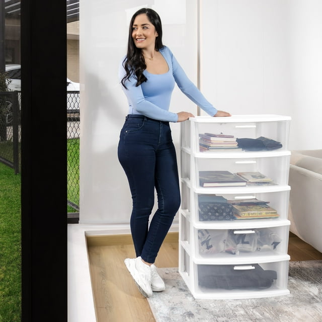 Cajonera Comoda Multiusos 5 Niveles Blanca