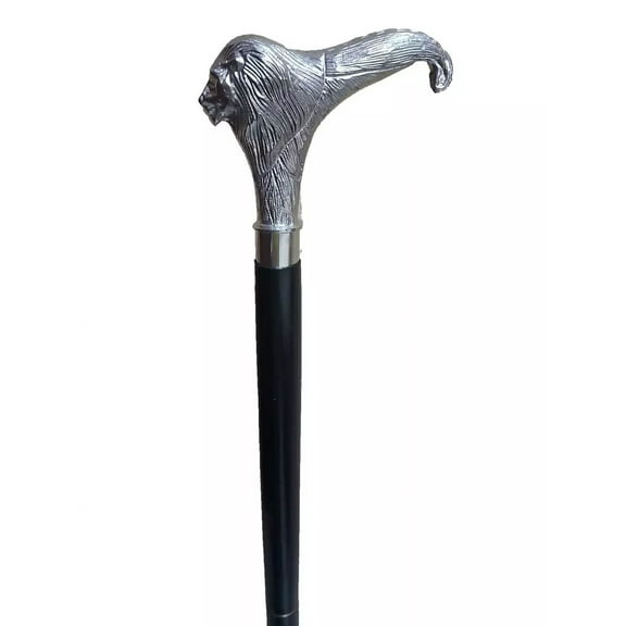 Luxury Walking Stick with Lion Head Handle Sturdy Wooden Cane for Men & Women, Stylish Victorian Walking Cane