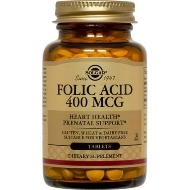 Solgar Folic Acid 400 mcg Tablets, 100 Ct