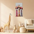 thumbnail image 3 of ZHONGYUTONG Giraffe Family Canvas Wall Art Cute Colorful Animal Poster Prints Funny Abstract Paintings for Kids Children's Room Nursery Decor Framed (24.00" x 48.00"), 3 of 6