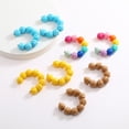 thumbnail image 1 of Pendientes de ratán Pendientes colgantes de aro con bola de rafia bohemia de verano para mujeres y niñas Pendientes llamativos de mimbre de paja ligeros Pendientes de playa bohemios Regalos de joyería, juego de 4 pares JM, 1 of 5