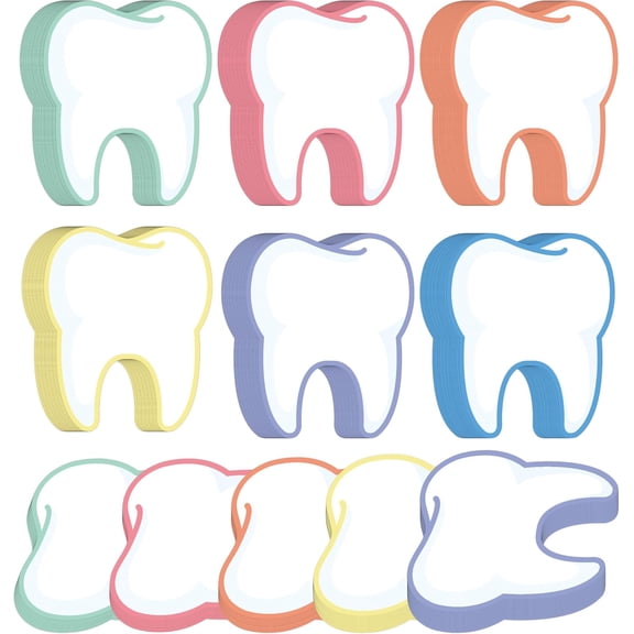 300 Page Nurse Practitioner Tools 2.36 x 3.07 inch Tooth Shaped Memoeo Pad 6 Set Dental Assistant Sticky Notes Funny Dental Hygienist Team Office Clinic Stationery of Women Nurse Clinic