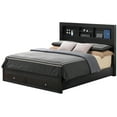 thumbnail image 3 of Contemporary Home Living Full Platform Bed with Drawers and Shelves - 81" - Black, 3 of 3