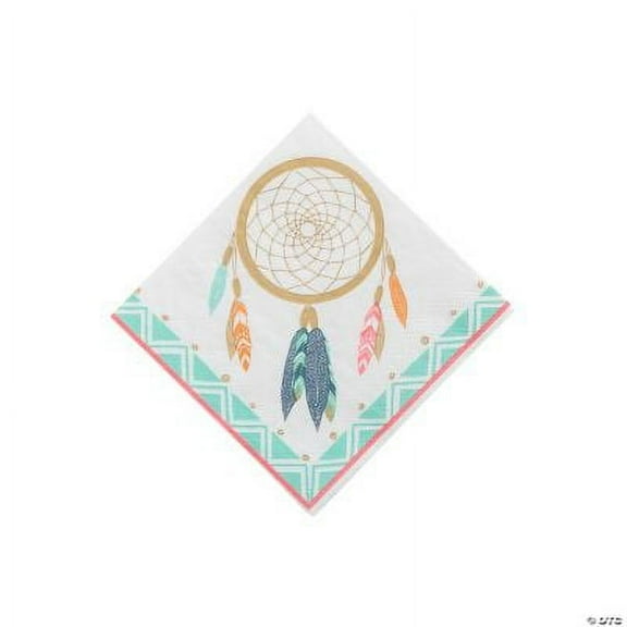 Tribal Boho Party Paper Beverage Napkins, Birthday, Party Supplies, 16 Pcs