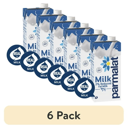 (6 pack) Parmalat 2% Reduced Fat Milk, 32 fl oz (Shelf-Stable)