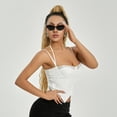 thumbnail image 7 of Lamuusaa Women Crop Vest Tops, See Through Lace Wrap Chest Party Casual Spring Summer Sling Tops, 7 of 7