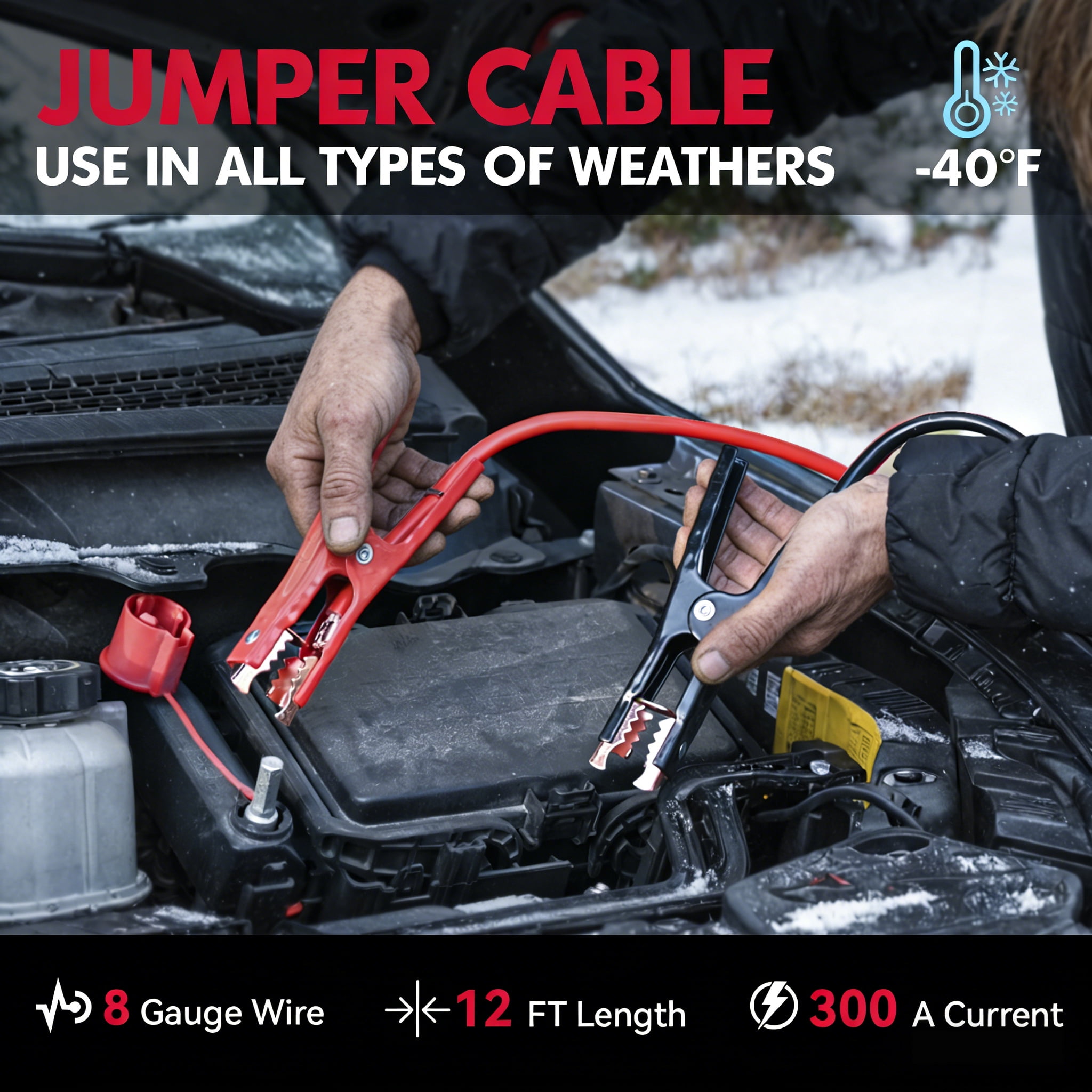 112PCS Comprehensive Car Emergency Kit with Jumper Cables, Portable Air Compressor & First Aid Kit