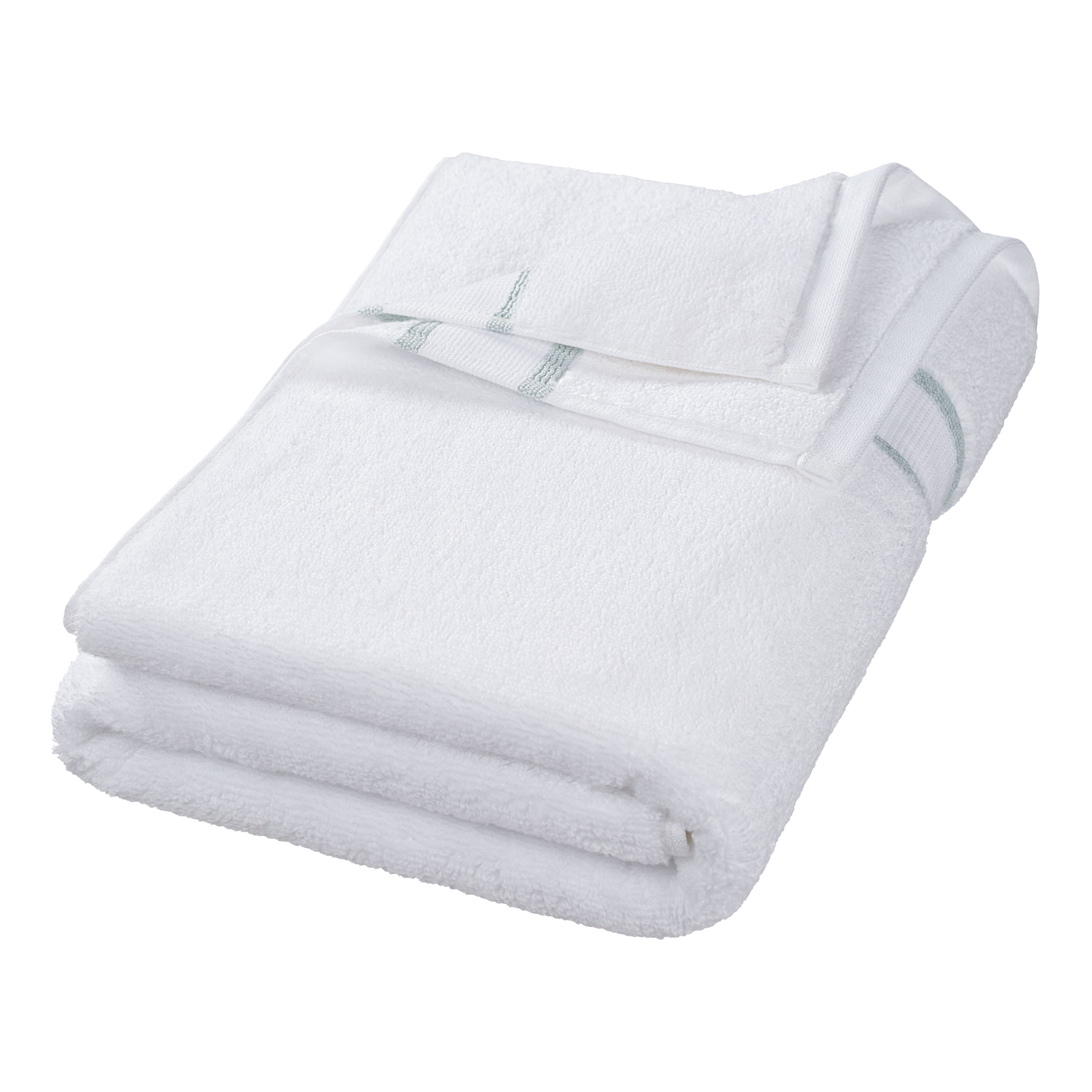 Hotel Style 6-Piece Egyptian Cotton Striped Bath Coordinate Towel Set, Soft Sea