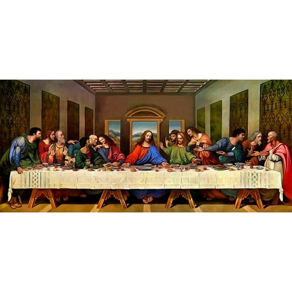 Large Size Diamond Painting Kits, The Last Supper Full Drill 5D Diamond Art Kit Van Gogh's Famous Painting DIY Diamonds Dots Paintings Gem Art for Home Wall Decoration Gift (59*26in)