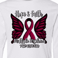 thumbnail image 4 of Inktastic Multiple Myeloma Cancer Awareness Hope & Faith with Butterfly Ribbon Long Sleeve Youth T-Shirt, 4 of 5