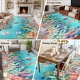 thumbnail image 5 of Seahorse Coastal Area Rugs 6'x9', Small Throw Rugs for Kitchen Dining room, Nautical Ocean Summer Blue Teal Coral Shell Indoor Outdoor Rug Non-Slip Low Pile Carpet Runner Reversible Floor Mats, 5 of 8